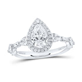 1 7/8CTW-DIA ANA M 1CT-CPEAR SINGLE HALO  ENGAGEMENT RING